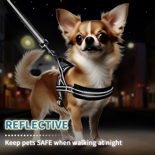 Slowton STP35BS No Pull Small Dog Harness And Leash Set, Puppy Soft Vest Harness Neck & Chest Adjustable, Reflective Lightweight Harness & Anti-Twist Pet Lead Combo thumb #4