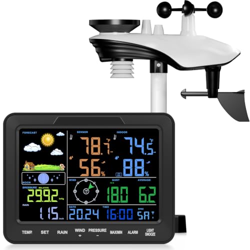 Sainlogic 12-in-1 Weather Station with Outdoor Sensor, Wireless I...