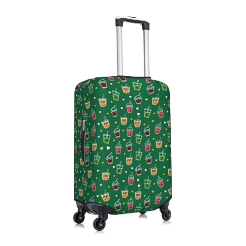 Boba Milk Tea D Luggage Cover Protector Anti-Scratch Washable Fits 18-32 Inch Luggage-Small3