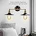 Aqur2020 Industrial Vintage Wall Light Holder E27 Socket Wall Mounted Lamp Bracket with Vintage Style for Living Room Bedroom Dining Room Decor (Double lamp with lamp Cover)