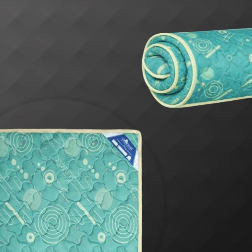 Image of Premium PU Memory Foam Rolling Foldable Mattress for Floor | Folding /Travel /Yoga /Outdoor /Camping /Portable Mat, Single Size Soft Slim Gadda Roll-Up Guest Bed | 1 Inch, Green 72x30 inches