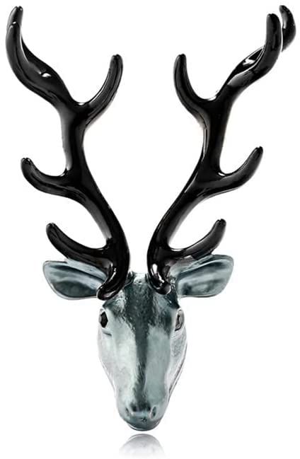Spilla Spille con Testa di Cervo Alce smaltato per Donne e Uomini Metallo Creativo Accessorio per Gioielli di Natale Regalo per Bambini