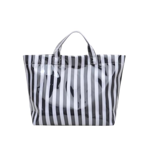 Sac à main léger rayé noir et blanc cabas d'épaule élégant pour femme moderne