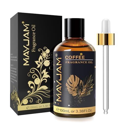 MAYJAM 100ML Coffee Fragrance Oil Essential Oil, 3.38FL.OZ Large Volume Coffee Oil for Diffuser, Great for DIY Soap and Candle Making