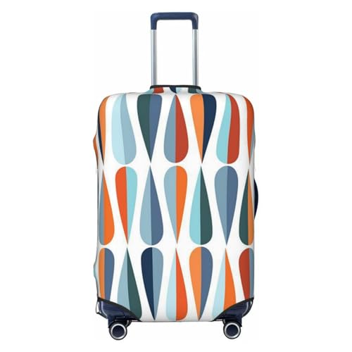 Mid Century Modern With Drop Shapes Print Luggage Suitcase Covers Elastic Washable Luggage Protector Luggage Covers For Suitcase