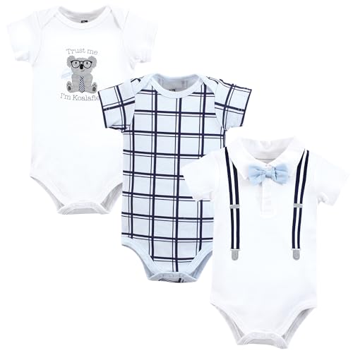 Image of Hudson Baby Unisex Baby Cotton Bodysuits, Koalafied Polo, 3-6 Months