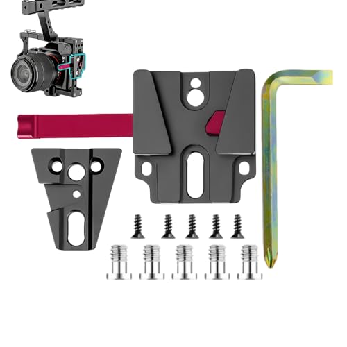 Placa de batería V-Mount y soporte de liberación rápida para aparejo de video