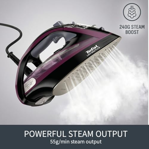 Tefal Ultimate Pure Steam Iron, 3000W, 240 g/min Steam Boost, 55g/min Continuous Steam, 350ml Water Tank, Durilium Non Stick Soleplate, Anti Scale Anti Drip, FV9830
