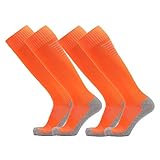 Fitliva Orange Softball Socks Women Soccer Baseball Socks for Big Girls Boys(2 Pairs)