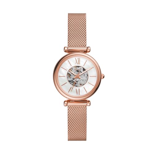 Fossil Carlie Mini automatic watch with white mother-of-pearl dial
