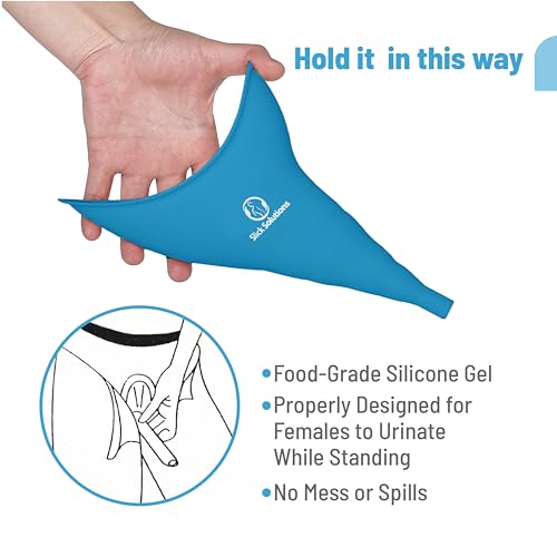 Slick- Female Urination Device, Blue Female Urinal, Urinal for Women, Pee Funnel for Women, Womens Pee Funnel, Portable Urinal for Women, Female Pee Funnel, Womens Urinal Funnel, Womens Urinal