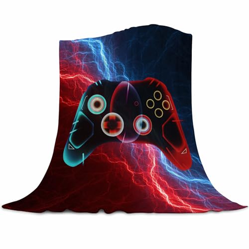 Video Game Themed Blankets Soft Warm Game Bedding Gamer Gifts Game Room Decor for Boys Kids Adults Playstation Blanket Fleece Throw Blanket Suit for Couch Sofa Bed 150x200cm(60x80 Inch)