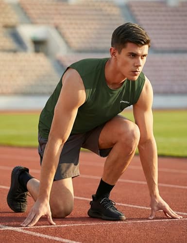 Image of DEMOZU Men's Sleeveless Workout Swim Shirt Quick Dry Athletic Muscle Beach Tank Top Big and Tall