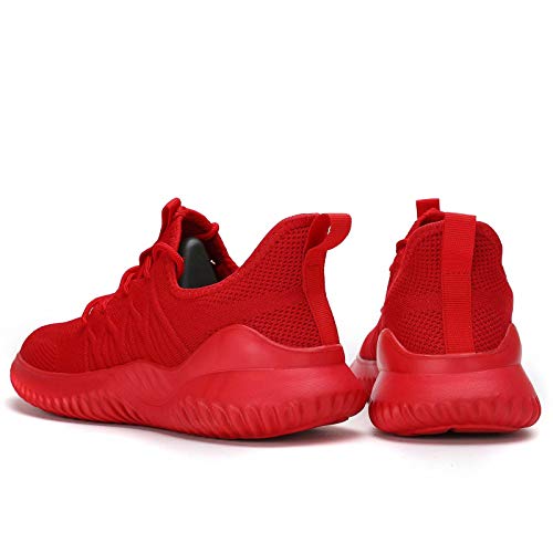 Image of Men's Non Slip Running Shoes Slip-on Comfortable Lightweight Breathable Walking Tennis Sneakers Zapatos de Hombre Red
