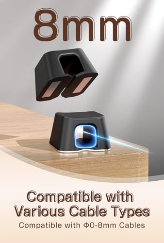 Maveek Magnetic Cable Clips, 5 Pcs Magnetic Cable Management Holder Clips Wire Organiser, Magnetic Cable Tidy Clips with Self-Adhesive Metal Plate for Desktop, Nightstand, Car, Office (Black) - Cosy Home Interiors Maveek Magnetic Cable Clips, 5 Pcs Magnetic Cable Management Holder Clips Wire Organiser, Magnetic Cable Tidy Clips with Self-Adhesive Metal Plate for Desktop, Nightstand, Car, Office (Black) - Image 4