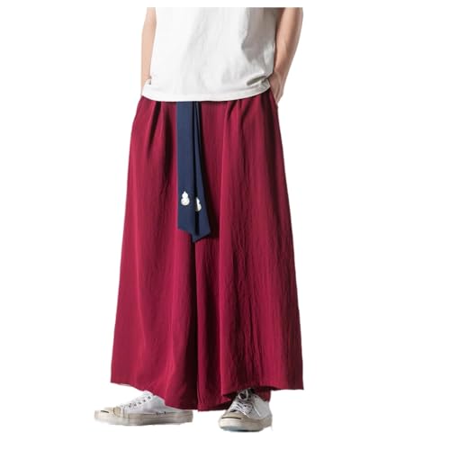 GURUNVANI Herren Wide Leg Pants Japanische Yoga Hosen Hip Hop Baggy Hosen, 23K133Rot, M GURUNVANI Herren Wide Leg Pants Japanische Yoga Hosen Hip Hop Baggy Hosen, 23K133Rot, M