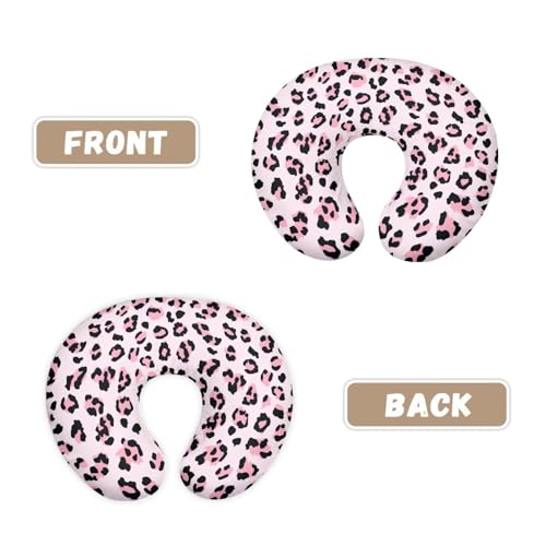 Image of Leopard Pink Nursing Pillow Cover for Infant Removable Neutral Breastfeeding Pillow Cover Soft Stretchy Breastfeeding Pillow Slipcover