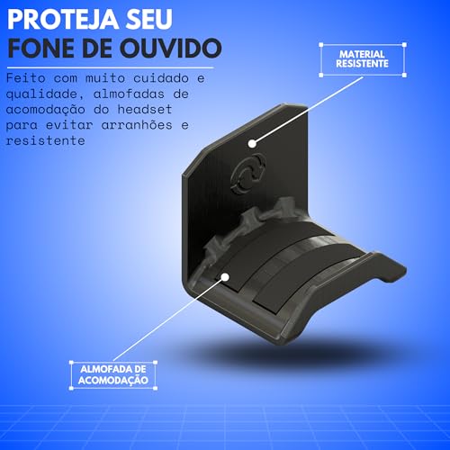 Suporte Headset Fone Headphone Universal de Parede Levitar Gamer Stephan