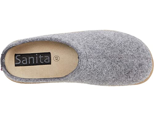Sanita Lodge Slide Slipper Clogs Unisex - Removable Footbed, Made Of Natural Wool Slip On Mules - Slate, Women's 13.5-14 / Men's 10.5-11 #TOP1
