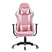 ZOSUO Chaise De Jeu Inclinable Ordinateur Ergonomique pour Joueurs, Chaise De Bureau Haute pour Adulte, Chaise De Bureau en Cuir Dossier Inclinable À 180 ° Siège D'appui-Tête Rose
