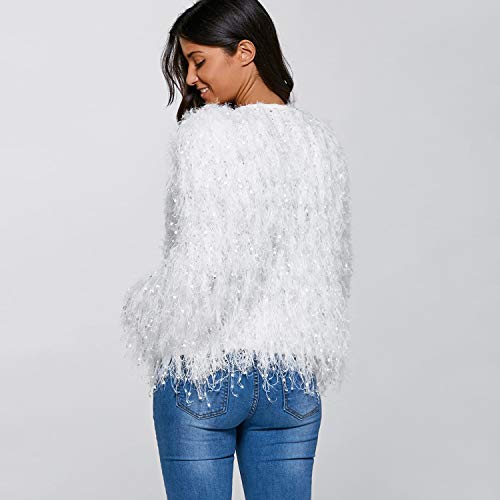 SODIAL XL White Sweater Women Holout 