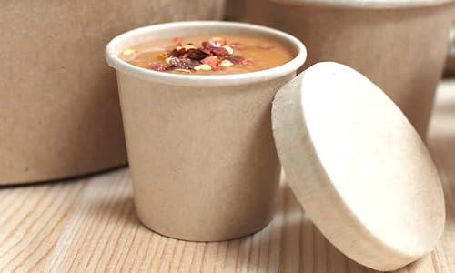 4oz Kraft Paper Portion Pots with Lids - Pack of 100 - Image 2