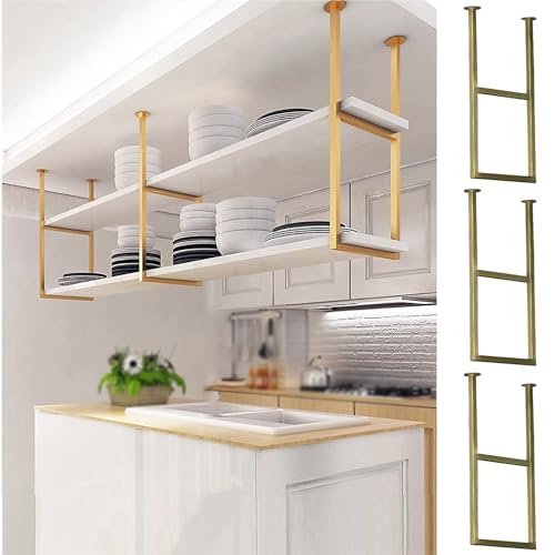 Support étagère suspendue métal 30x80cm fixation plafond cuisine