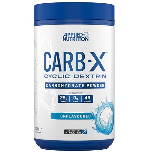 Applied Nutrition Carb X Highly Branched Cyclic Dextrin Carbohydrates, Intra & Post Workout Carbs Powder, Fuel Training & Recovery, Vegan, Gluten Free, Sugar Free, 1.2kg 48 Servings (Unflavoured)