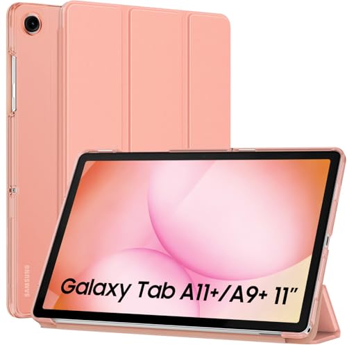 Image of MoKo for Samsung Galaxy Tab A11 Plus / A11+ Case 11 Inch 2026, Galaxy Tab A9 Plus / A9+ Case 11 Inch 2024, Slim Stand Hard PC Translucent Back Shell Smart Cover, Auto Wake /Sleep, Apricot Orange