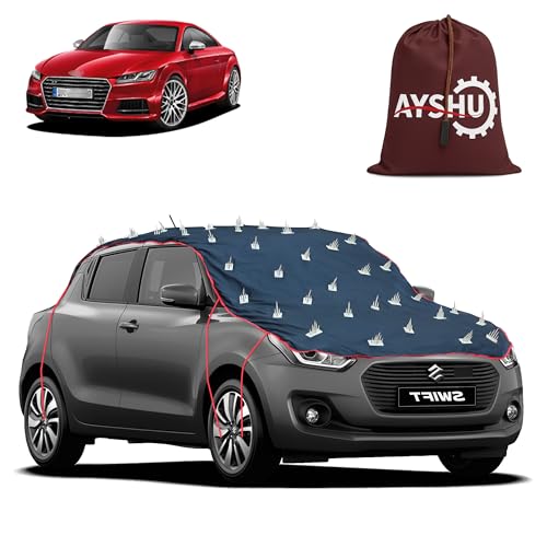 Image of AYSHU Water-Resistant Spike Car Cover for Audi TT - Protects from Dogs, Monkeys, Dust, Sunlight & UV - Full Roof Universal Fit