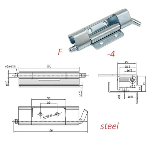 Charnière de machine de pliage industrielle pour porte de coffret type F 1Pcs - 3