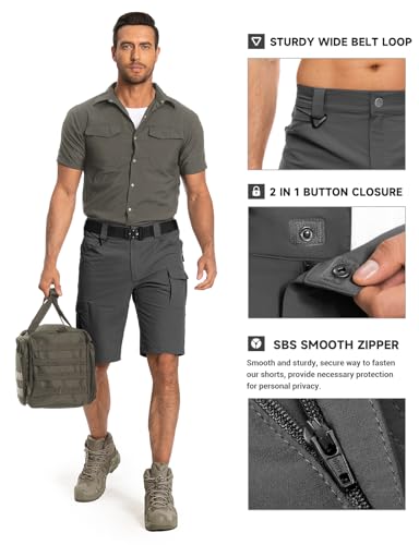 Moosehill Men's Hiking Cargo Shorts Quick Dry Work Shorts for Men Casual Tactical with 7 Pockets Waterproof No Belt - Image 6