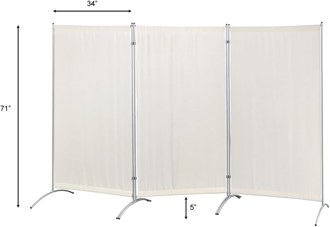 Proman Products Galaxy Indoor Room Divider (3-Panel), 102" W x 23" D x 71" H, Beige