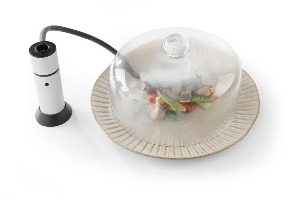 HENDI Campana para ahumar alimentos y presentar platos, compatible con pistolas e infusores de humo, con junta de sellado, ⌀275x(H)140mm, vidrio transparente