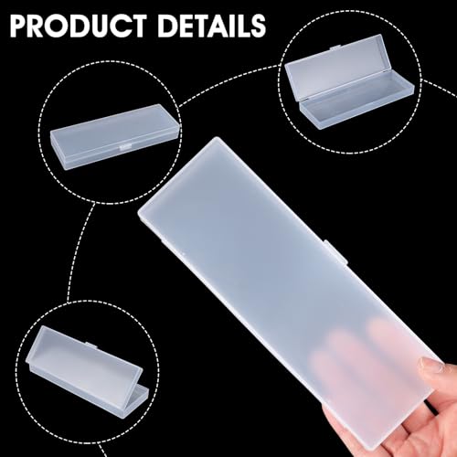 Image of Dimeho 7 Inch Plastic Storage Boxes, 3 Pcs Rectangular Small Storage Containers with Hinged Lids Storage-Organizer Box for Small Items Art Craft Jewelry Accessories, 7.16 x 2.44 x 1 inches