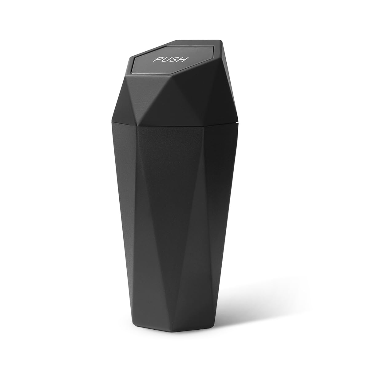 Mandark - Cubo de basura para coche con tapa, diseño de diamante, para vehículos pequeños, automático, portátil, a prueba de fugas, para cocina, hogar, oficina, universal, para SUV, camión, autocaravana, color negro