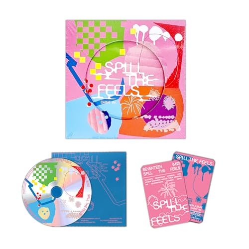 SEVENTEEN - 12th Mini Album [SPILL THE FEELS] (CARAT Ver. / Random) Outbox + CD-R + Hardcover Binder + Booklet + Photocard + 2 Pin Badges + 4 Extra Photocards