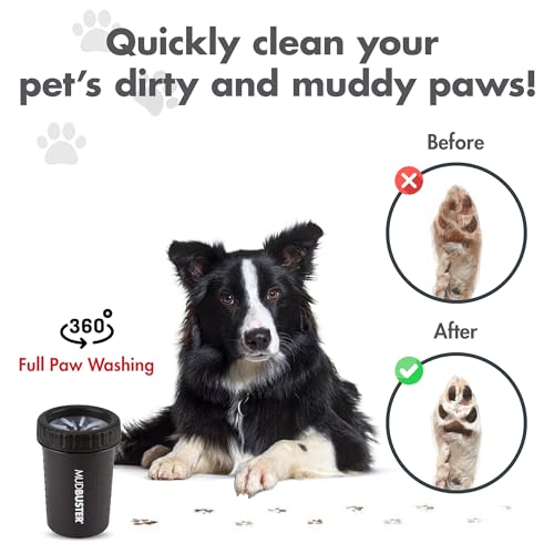 Dexas MudBuster Portable Dog Paw Washer/Paw Cleaner, Medium, Matte Black- Special Edition - Image 5