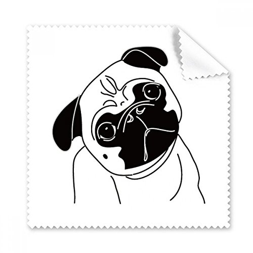 Chiffon ecran de telephone et tissu nettoyant lunettes avec motif illustration chien noir