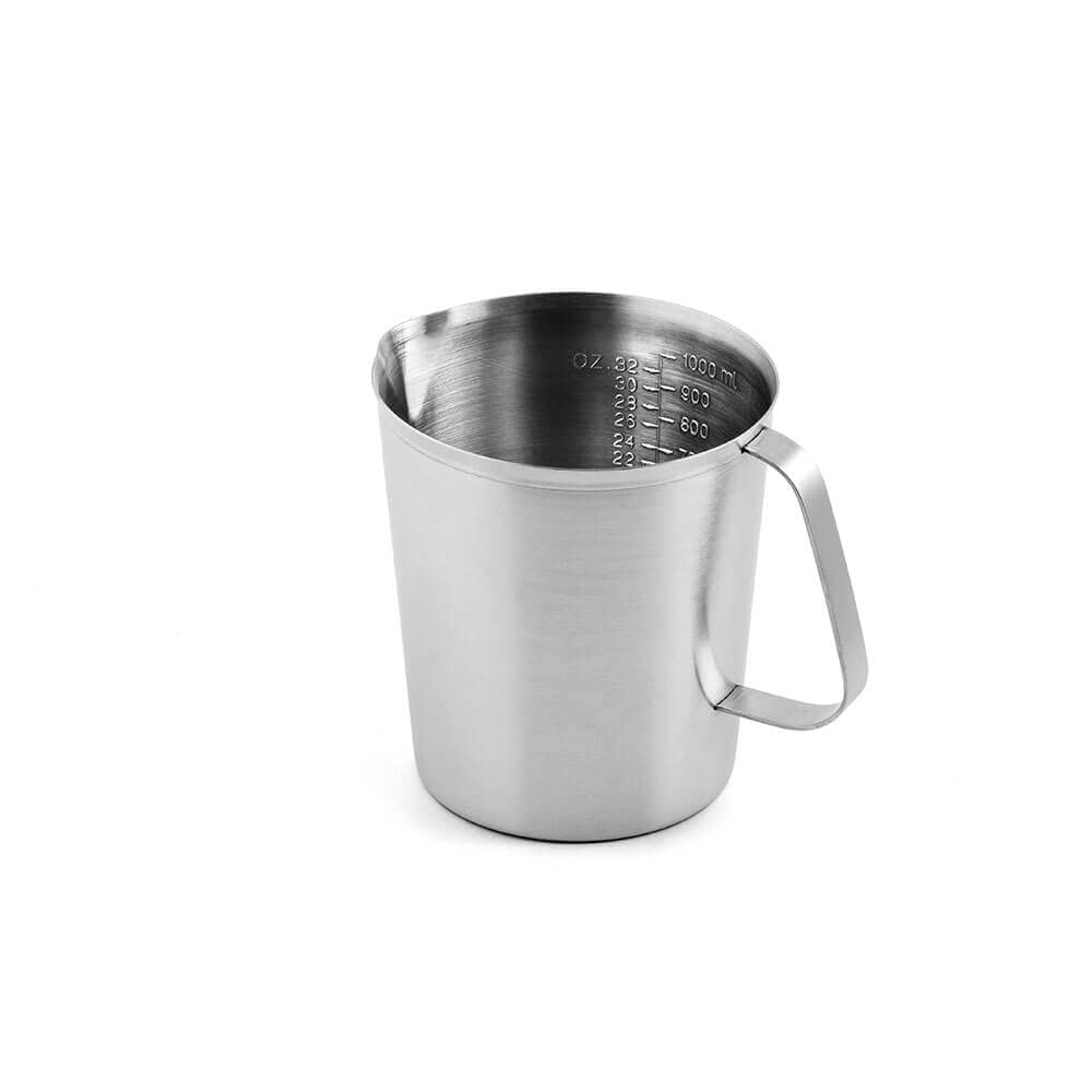 Weis 18592 – Jarra medidora (1 L, Acero Inoxidable, Plata, 12 x 12 x 13 cm