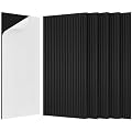 BUBOS 5 Pack Large Acoustic Panels,47.2" X 23.6" X 0.4" Acoustical Wall Panel,Self-Adhesive Sound Proof Foam Panels, Decorative Soundproof Wall Panels for Home Studio Office (Black)