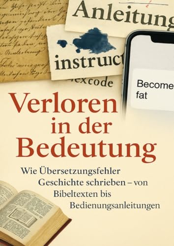 Verloren in der Bedeutung: Wie Übersetzungsfehler Geschichte schrieben ? von Bibeltexten bis Bedienungsanleitungen für 26,99 EUR bei amazon.de Bild: Verloren in der Bedeutung: Wie Übersetzungsfehler Geschichte schrieben ? von Bibeltexten bis Bedienungsanleitungen für 26,99 EUR bei amazon.de