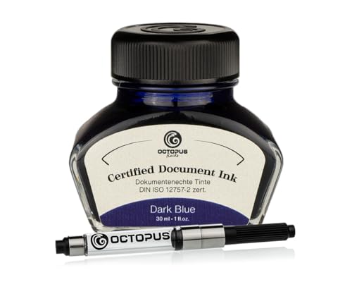 Dokumentenechte Tinte Dark Blue, mit Konverter, zert. nach DIN ISO 12757-2, 30ml