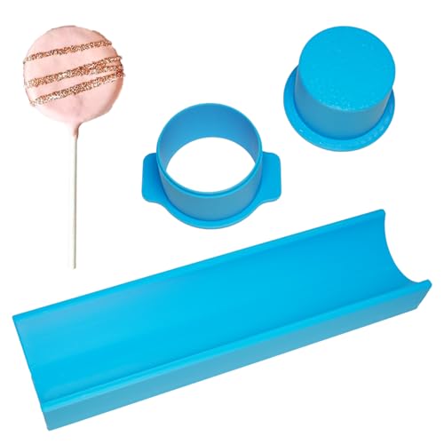Set di stampi per cake pop, deluxe, con taglierina, popper e vassoio da 22,9 cm, facile da usare per dolcetti perfetti, con taglierina per cake pop, kit per cake pop, stampi da forno per dessert