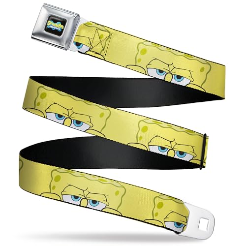 SpongeBob SquarePants Belt, Seatbelt Buckle, Spongebob Close Up Face Yellow