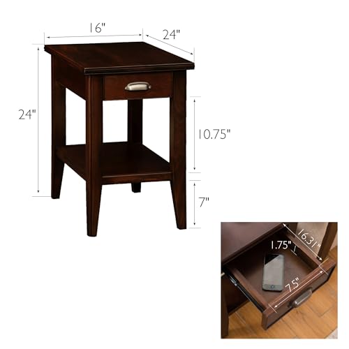 Image of Leick Home Laurent End Table, 16 inch, Chocolate Cherry