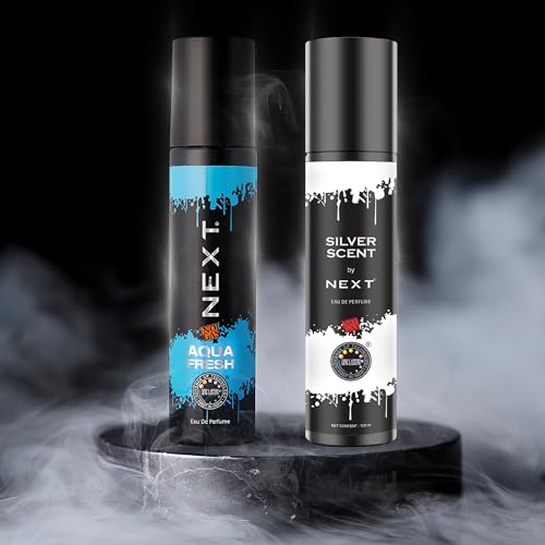 Image of Next Care No Gas Silver Scent & Aqua Fresh (2x120ml) | Long Lasting Eau De Perfume | Deodorant Combo Gift Set for Men & Women