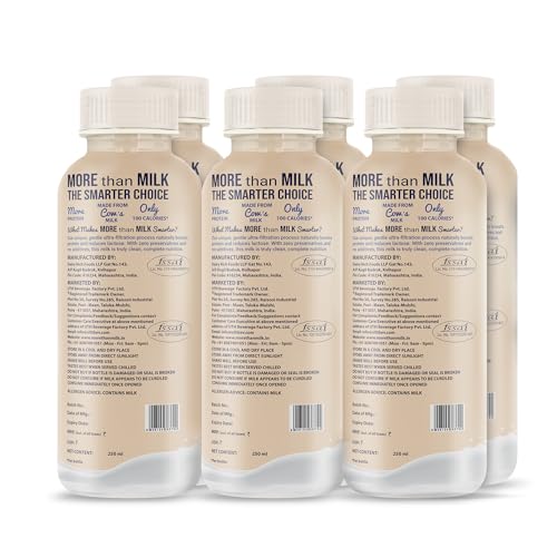 Image of XLR8 More than Milk Ultra-Filtered High Protein Skimmed Cow's Milk 250 ml, 2X Protein, Fat Free, No Preservatives (Pack of 6)