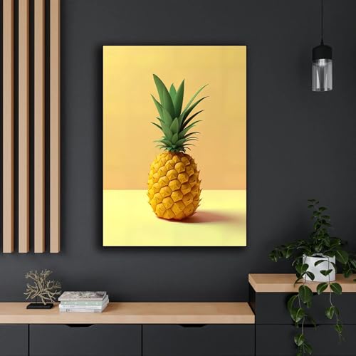 Tableau de fruits pop art minimaliste - Toile premium 40x60cm avec châssis en bois intégré
