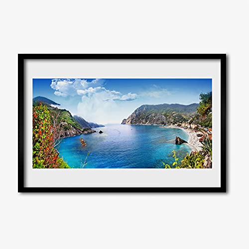 Murale affiche avec cadre photo 60x40 cm Tulup paysage de mer pour habiller un mur vide